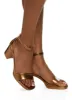 Open Toe Ankle Strap Block Heel Sandals sold by Rainbow