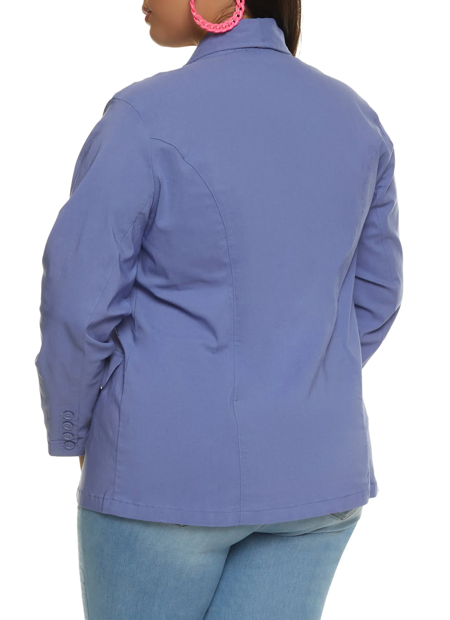 Plus Size Button Detail Open Front Blazer sold by Rainbow product image thumbnail 2