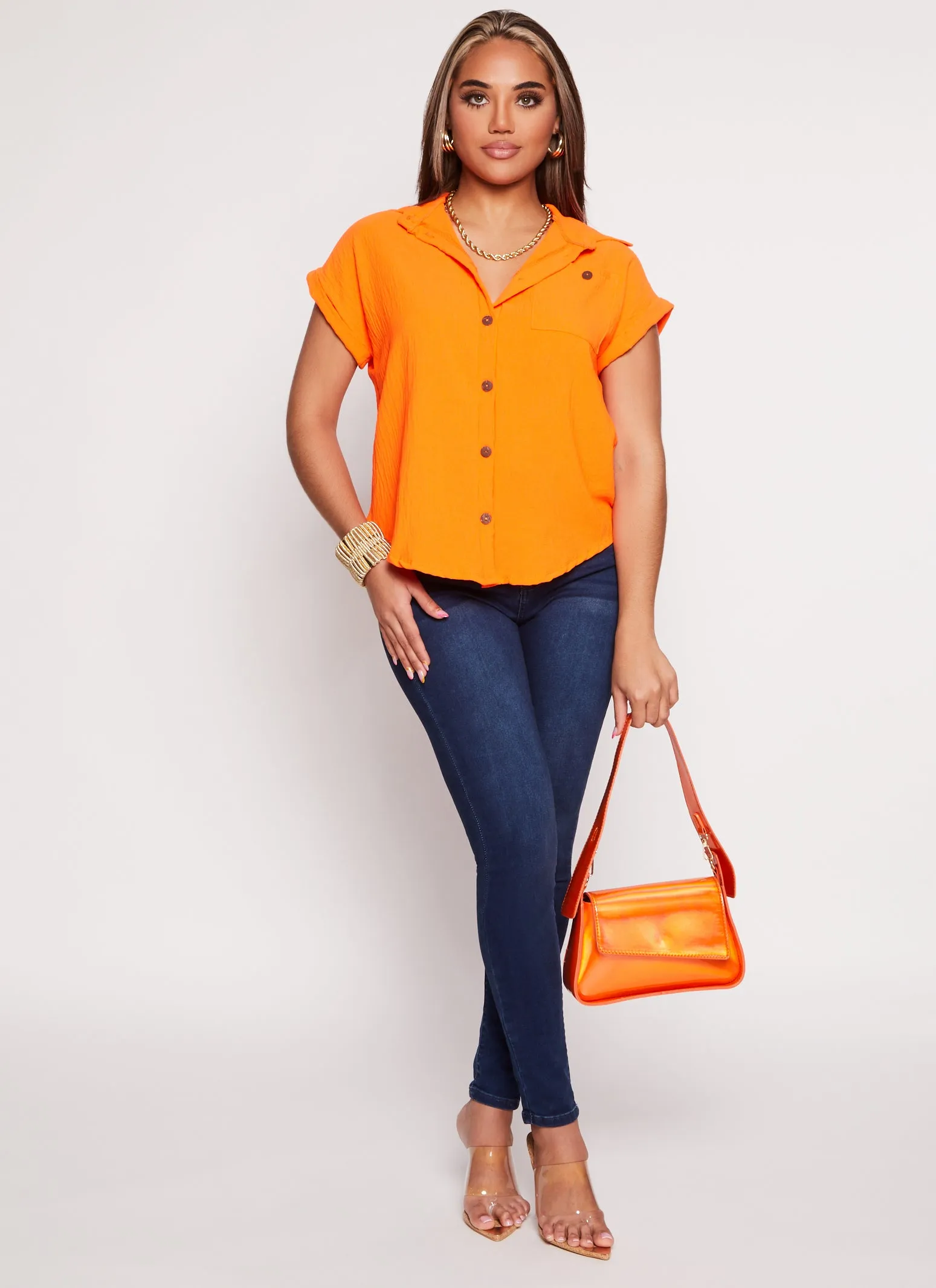 Short Sleeve Button Down Shirt sold by Rainbow product image thumbnail 2