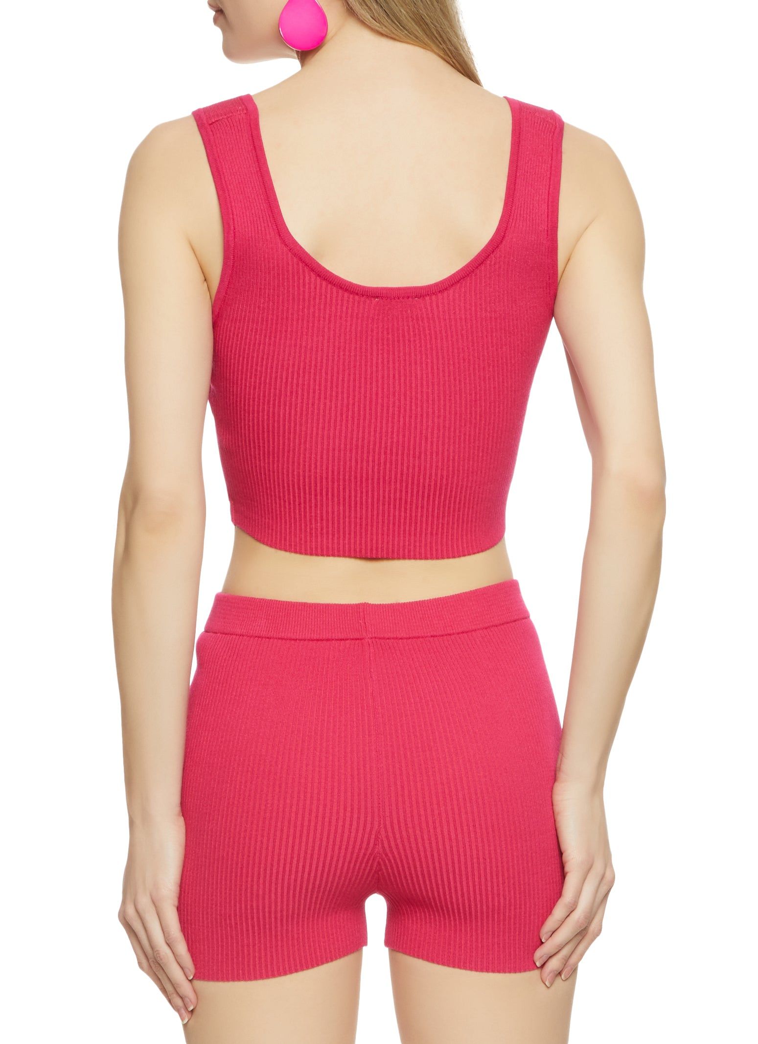 Ribbed Snap Button Detail Tie Front Tank Top sold by Rainbow product image thumbnail 3