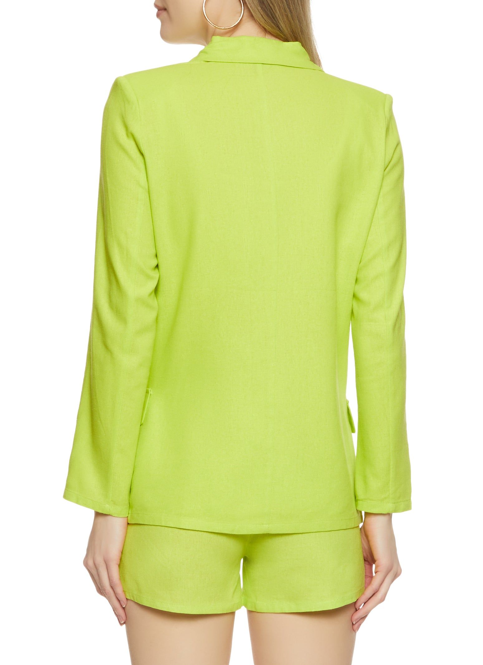 Linen Double Breasted Button Front Blazer sold by Rainbow product image thumbnail 3