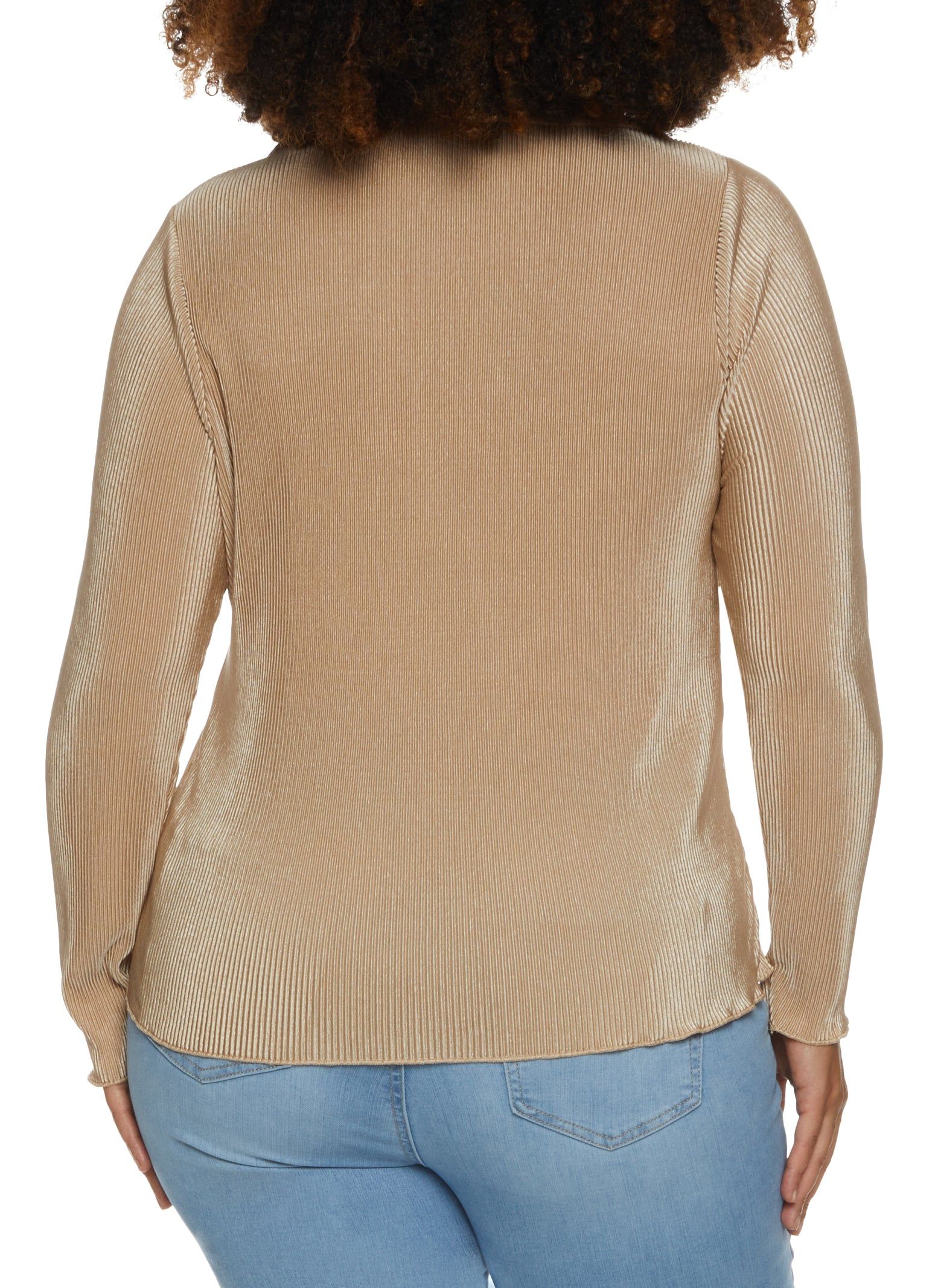 Plus Size Plisse Collared Button Front Shirt sold by Rainbow product image thumbnail 2