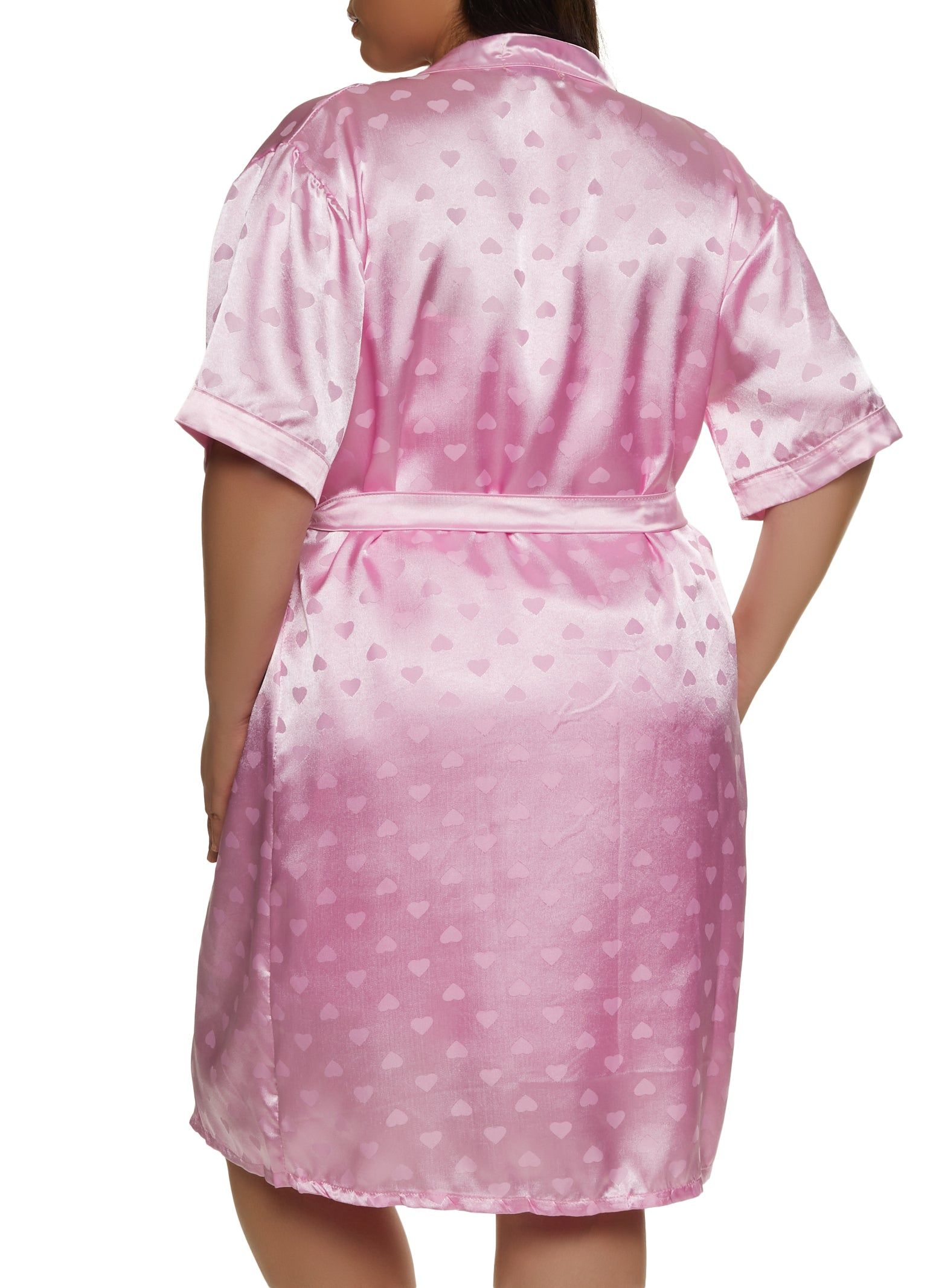 Plus Size Satin Heart Print Cami Nightgown and Robe sold by Rainbow product image thumbnail 2