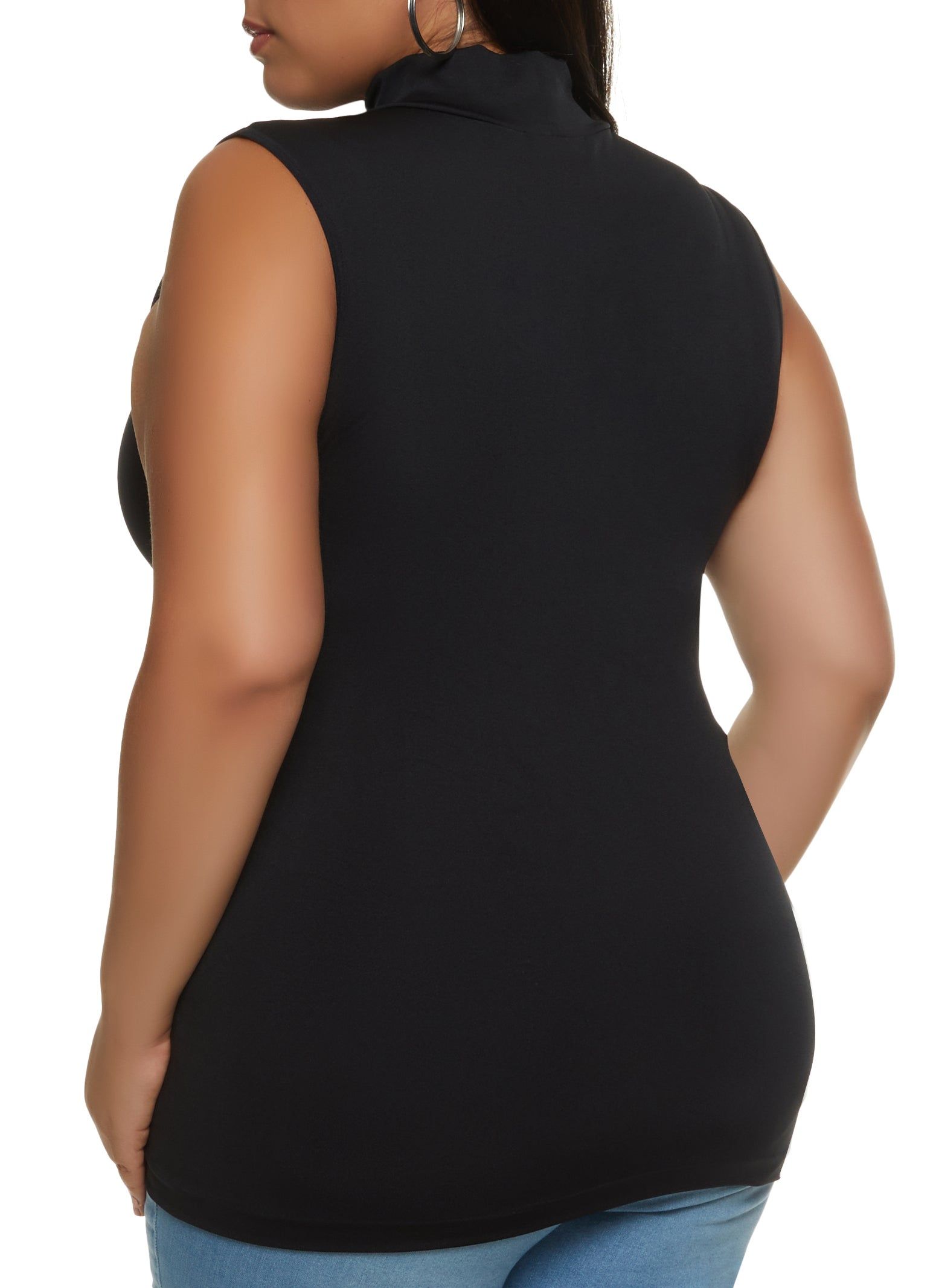 Plus Size Solid Mock Neck Tank Top sold by Rainbow product image thumbnail 2