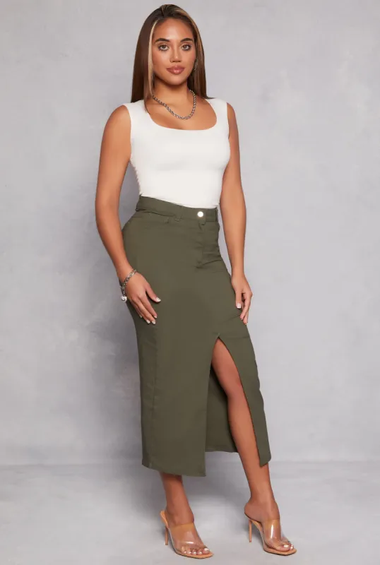 Hyperstretch Slit Front Skirt sold by Rainbow