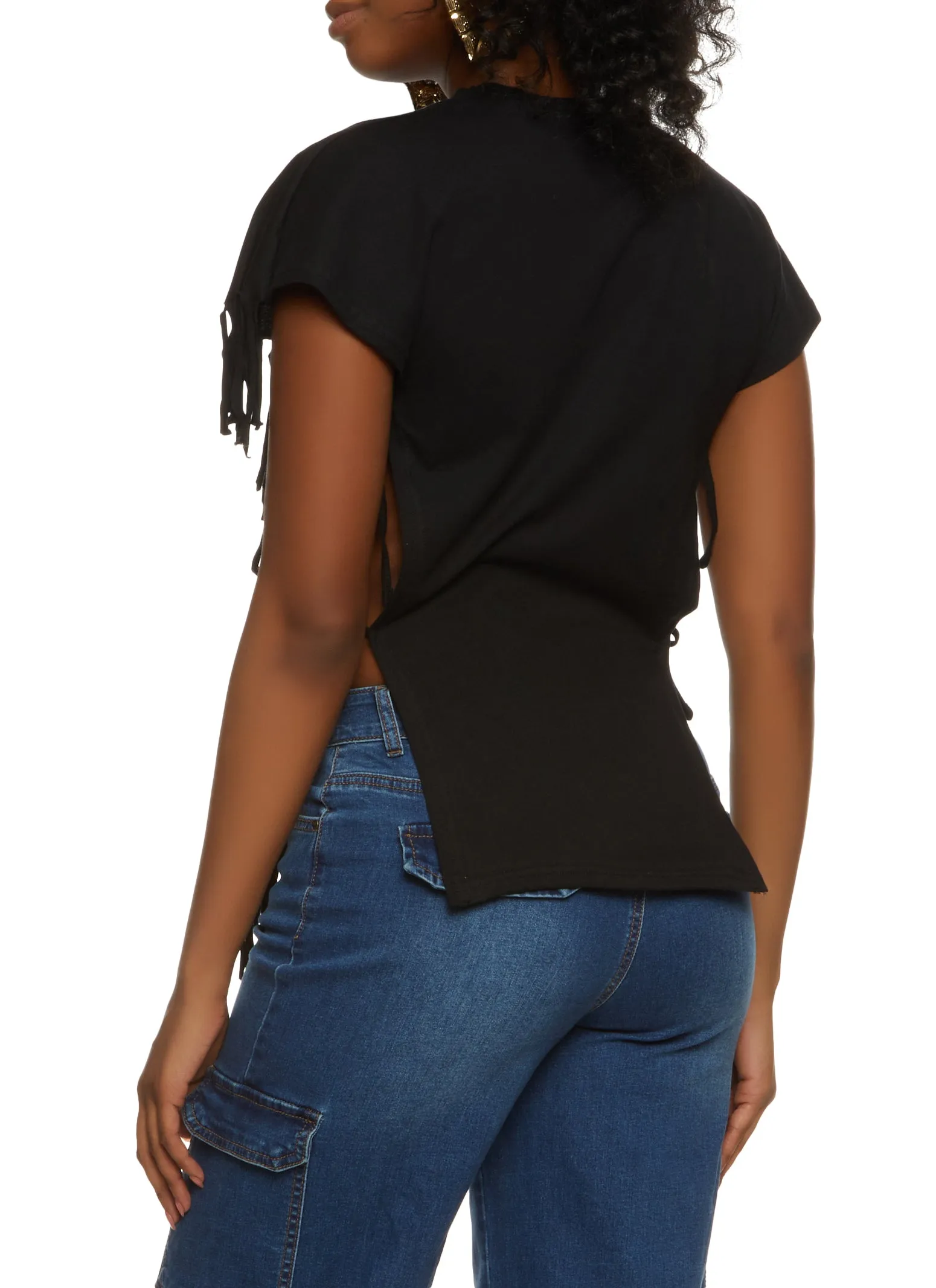 Paris Romantic Fringe Side Tie Tee sold by Rainbow product image thumbnail 2