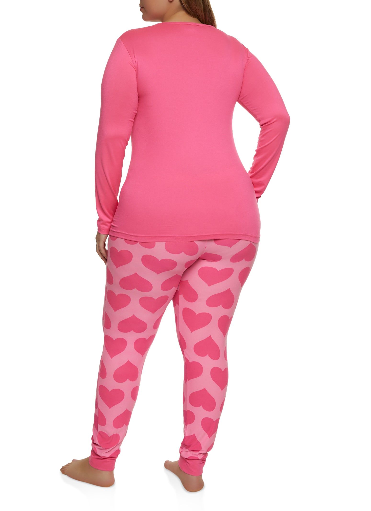 Plus Size Sleepy Head Pajama Top and Heart Printed Pants sold by Rainbow product image thumbnail 2