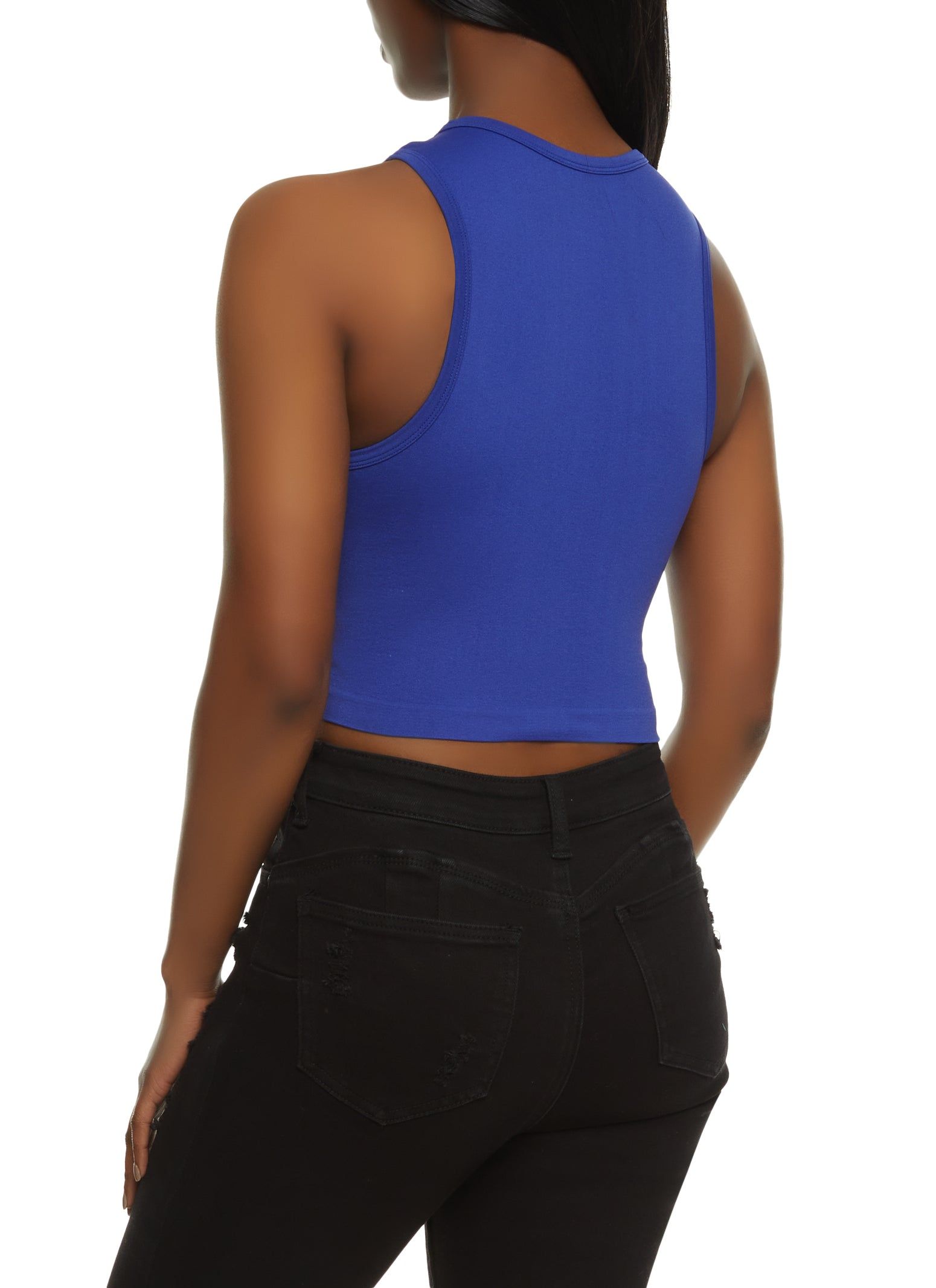 Laser Cut Front Cropped Tank Top sold by Rainbow product image thumbnail 2