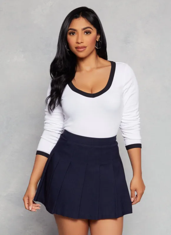 Contrast Trim Long Sleeve T Shirt sold by Rainbow