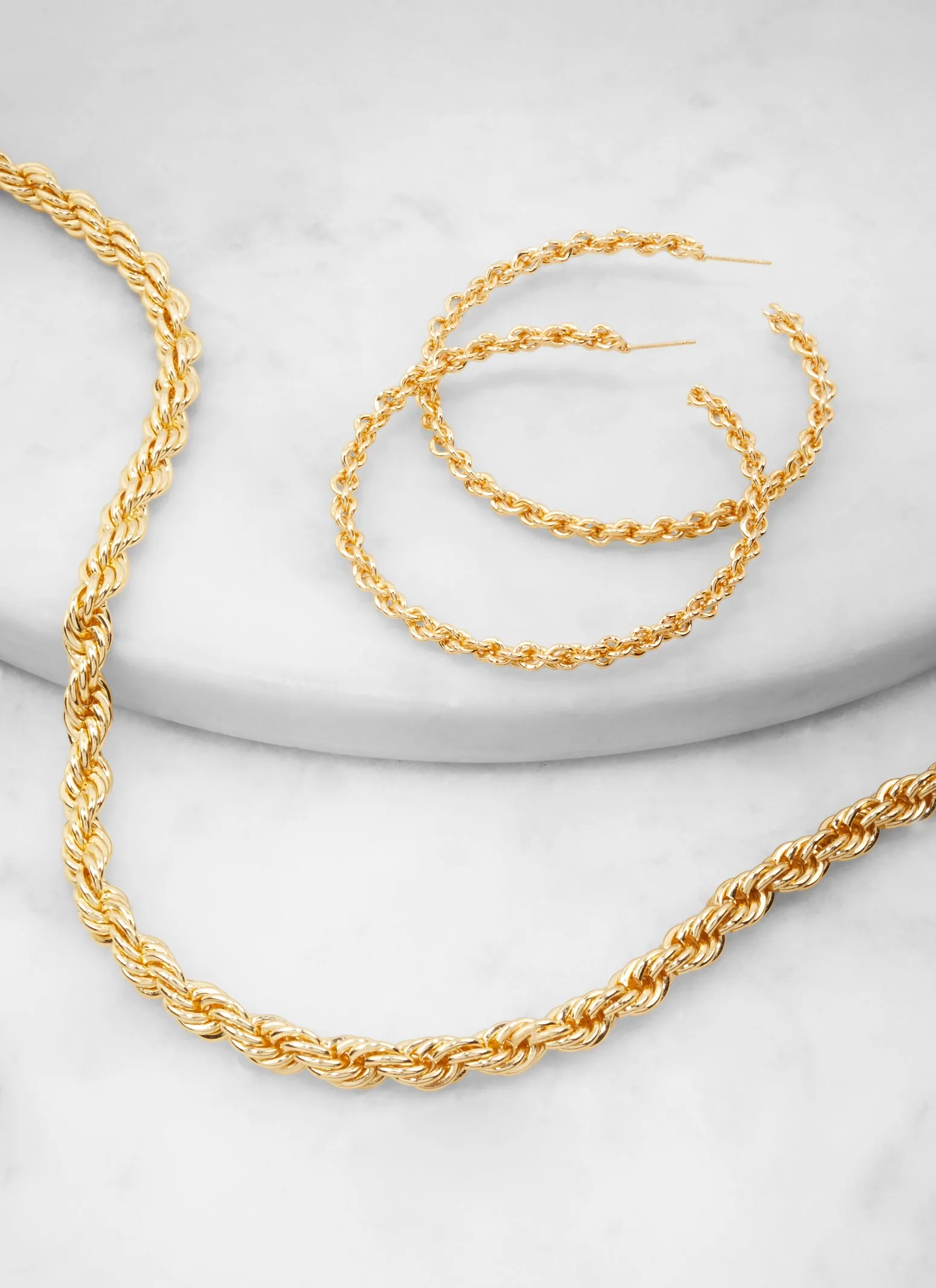 Rope Necklace and Hoop Earrings sold by Rainbow product image thumbnail 2