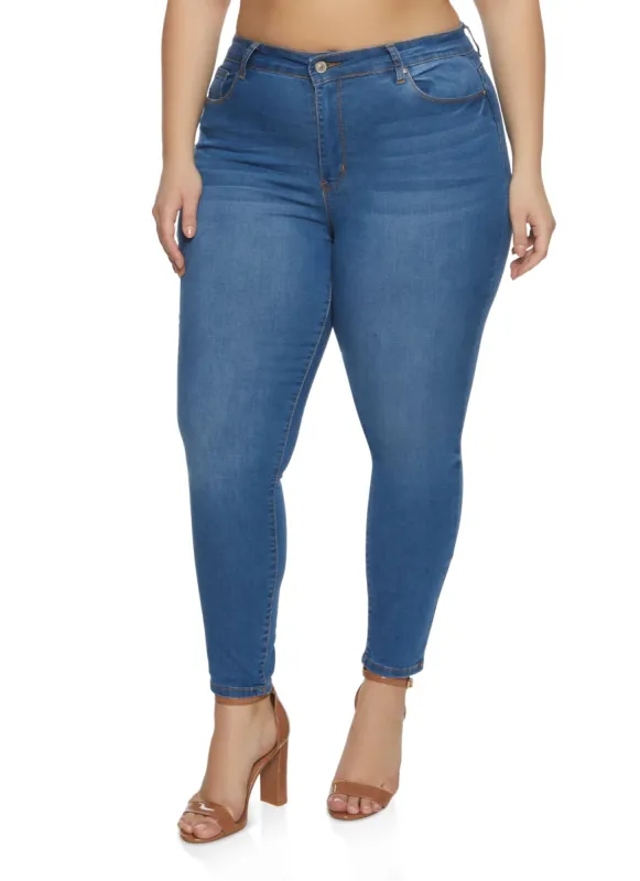 Plus Size WAX High Waist Whiskered Jeans sold by Rainbow