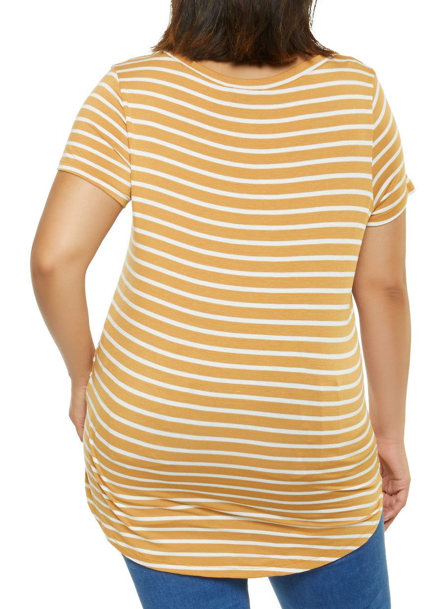 Plus Size V Neck Striped Top sold by Rainbow product image thumbnail 2