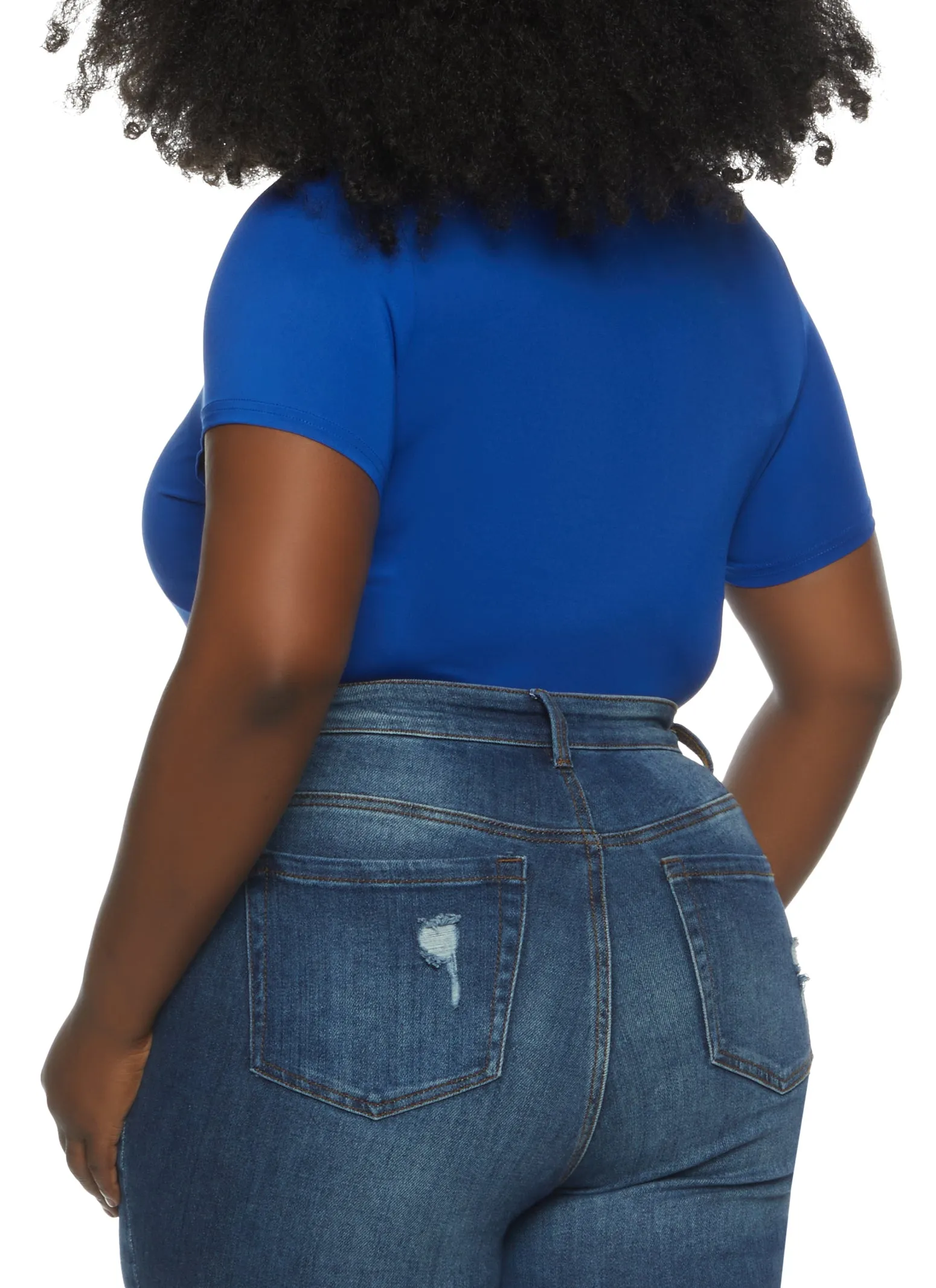 Plus Size Basic Crew Neck Bodysuit sold by Rainbow product image thumbnail 3