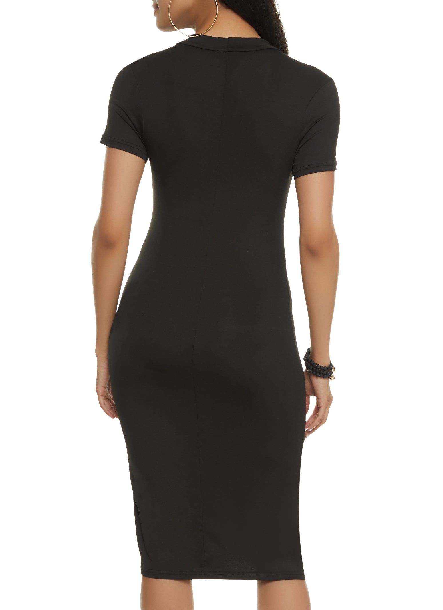 Short Sleeve Mock Neck Mini Dress sold by Rainbow product image thumbnail 3