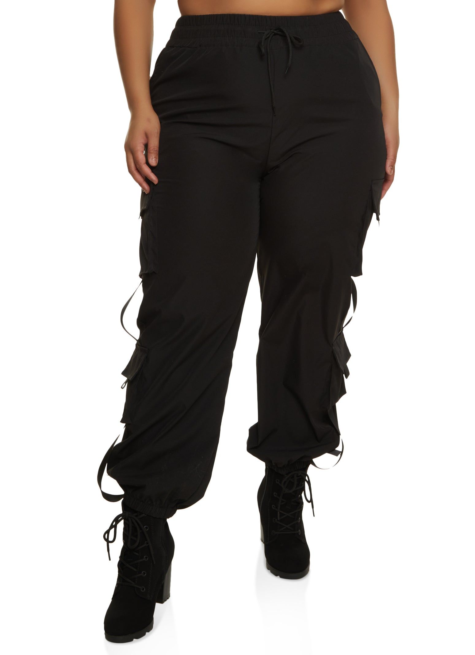Plus Size Drawstring Waist Cargo Pants sold by Rainbow
