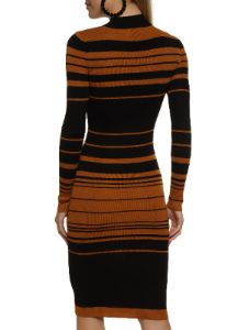 Striped Mock Neck Midi Dress sold by Rainbow