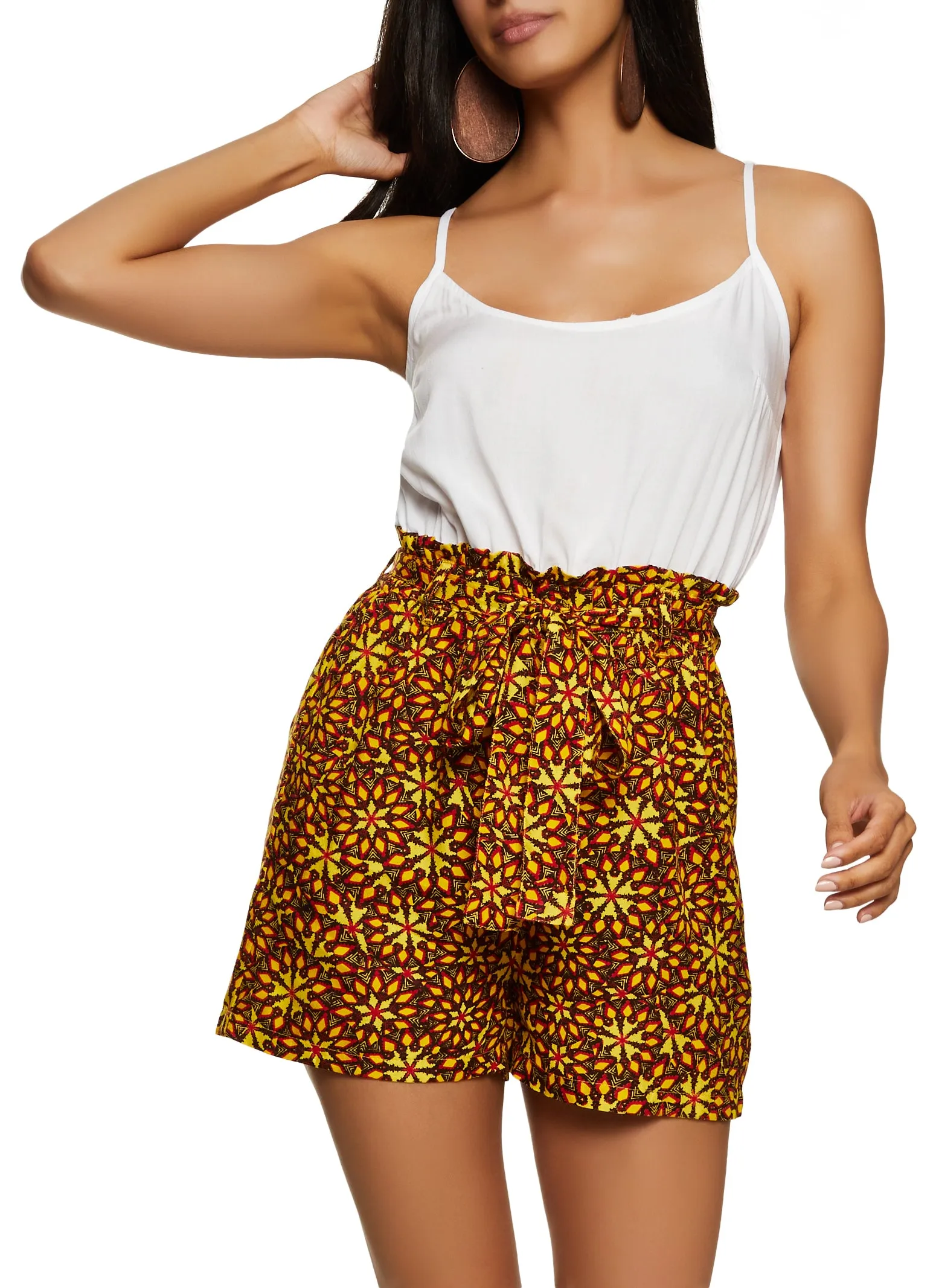 Printed Paperbag Waist Romper sold by Rainbow product image thumbnail 2