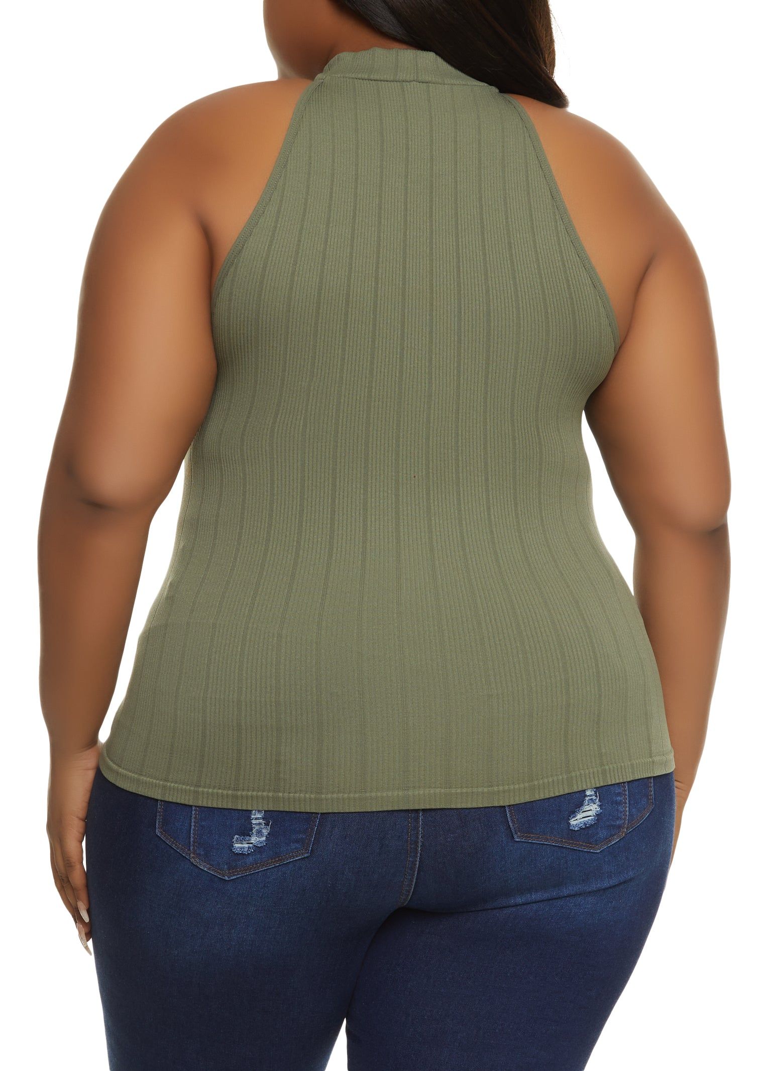 Plus Size Seamless Rib Knit Sleeveless Top sold by Rainbow product image thumbnail 2