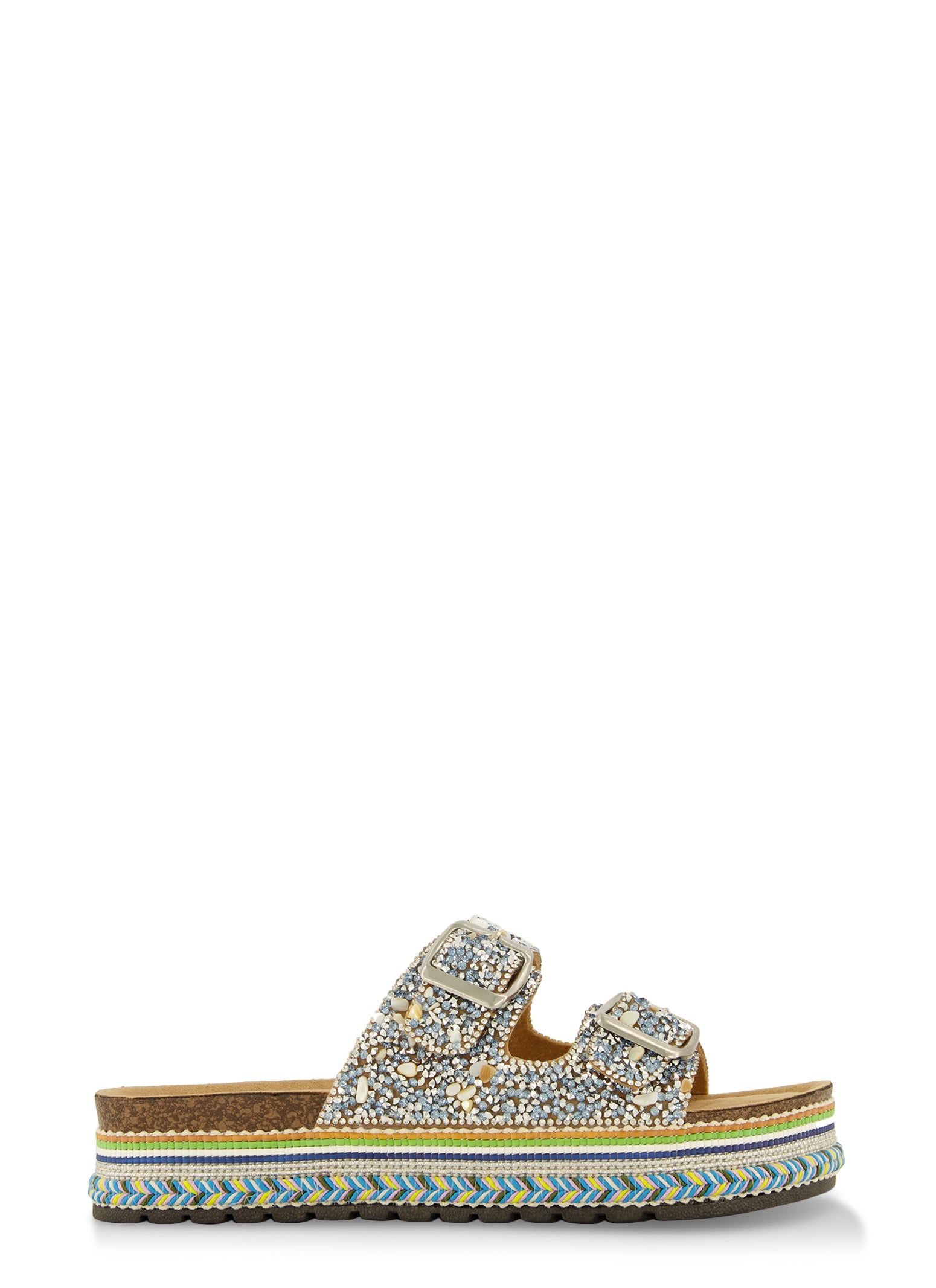 Studded Rhinestone Footbed Sandals sold by Rainbow product image thumbnail 2