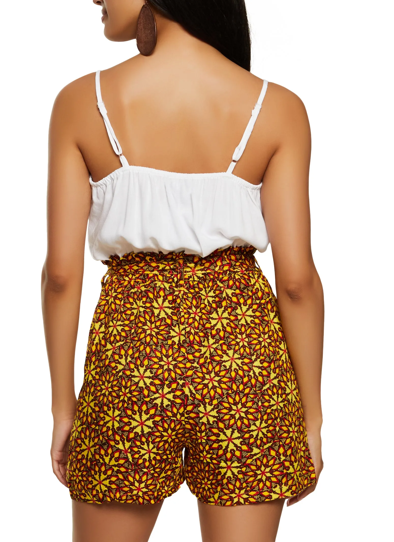 Printed Paperbag Waist Romper sold by Rainbow product image thumbnail 3