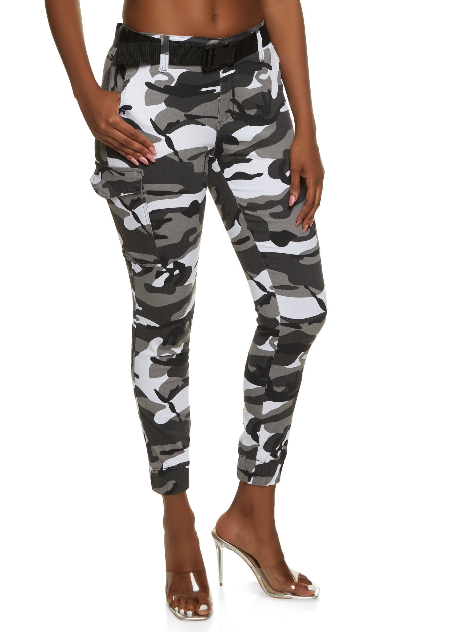 Camouflage Belted Cargo Joggers sold by Rainbow