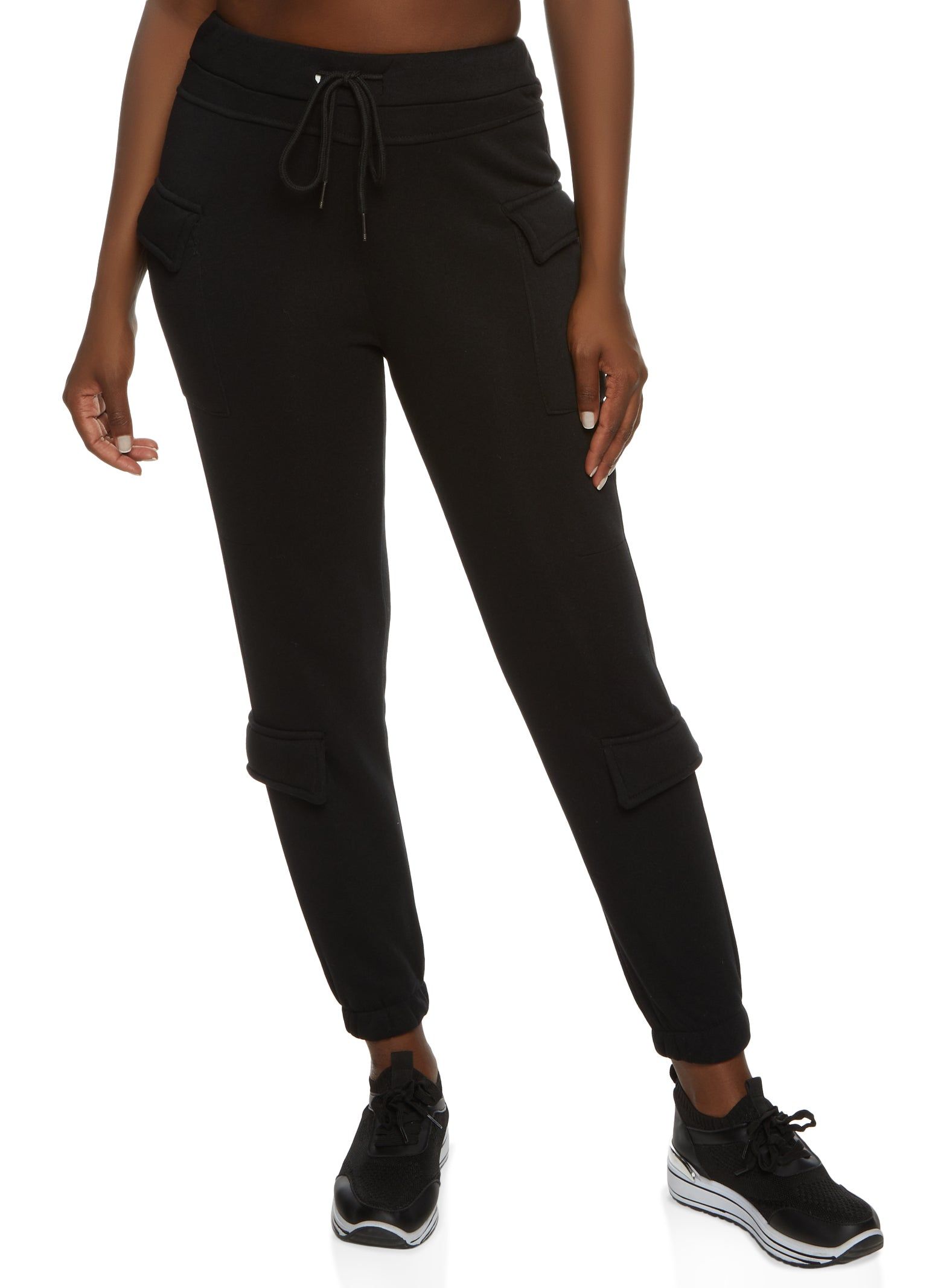 Fleece Drawstring Flap Pocket Sweatpants sold by Rainbow