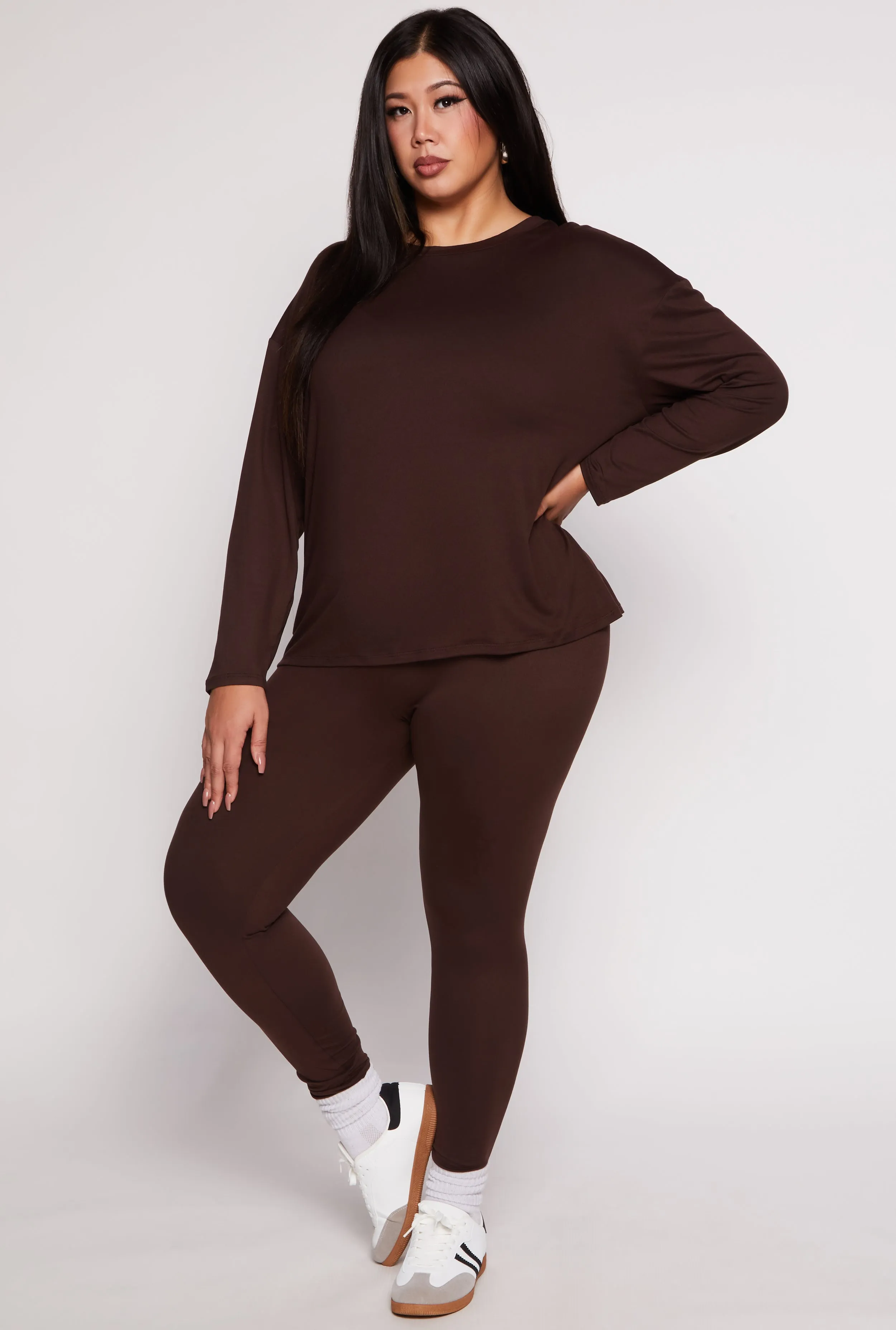 Plus Size Basic High Waisted Leggings sold by Rainbow