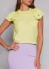 Gauze Knit Flutter Sleeve Blouse sold by Rainbow