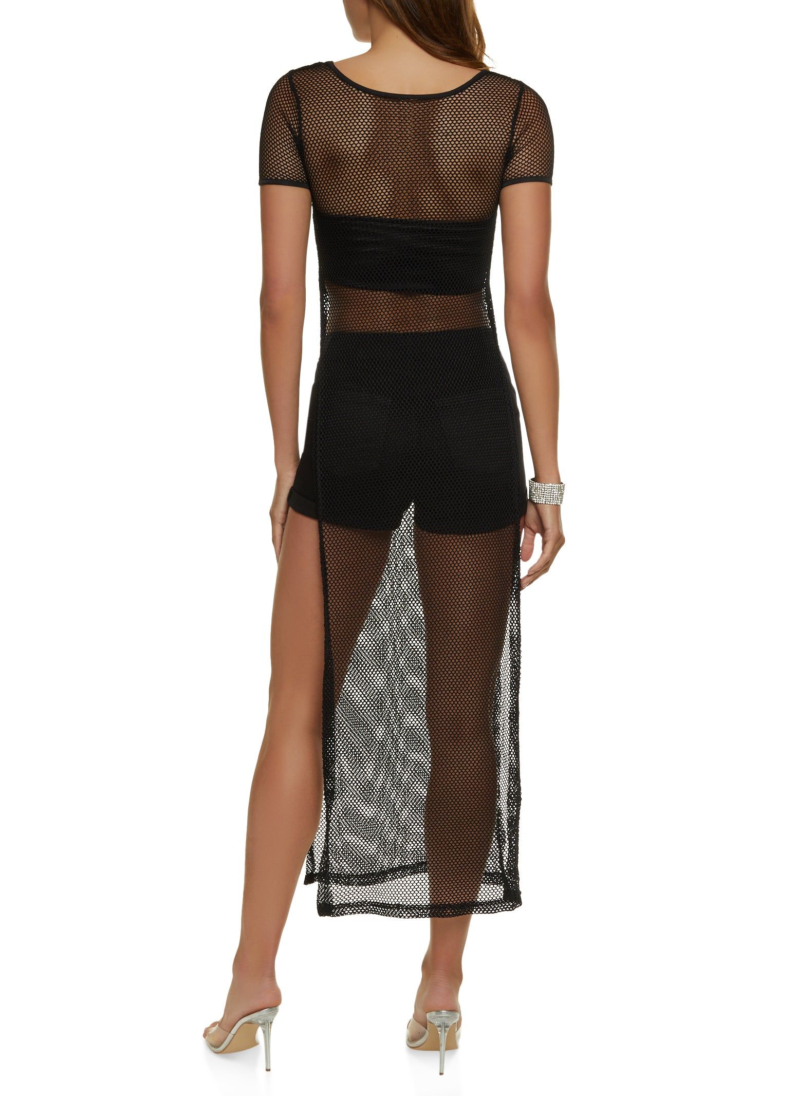 Fishnet Side Slits Maxi Dress sold by Rainbow product image thumbnail 2