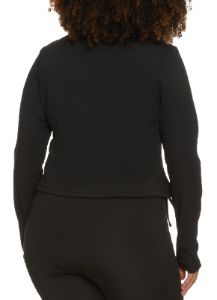 Plus Size Ruched Cropped Track Jacket sold by Rainbow