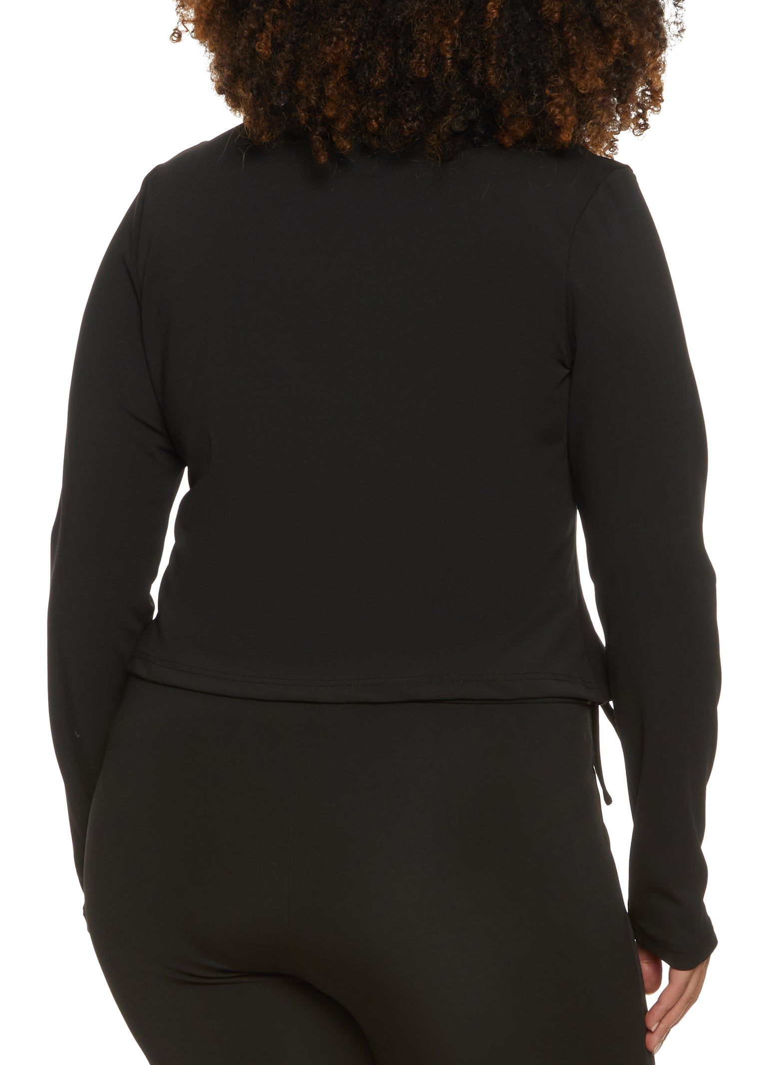 Plus Size Ruched Cropped Track Jacket sold by Rainbow product image thumbnail 3