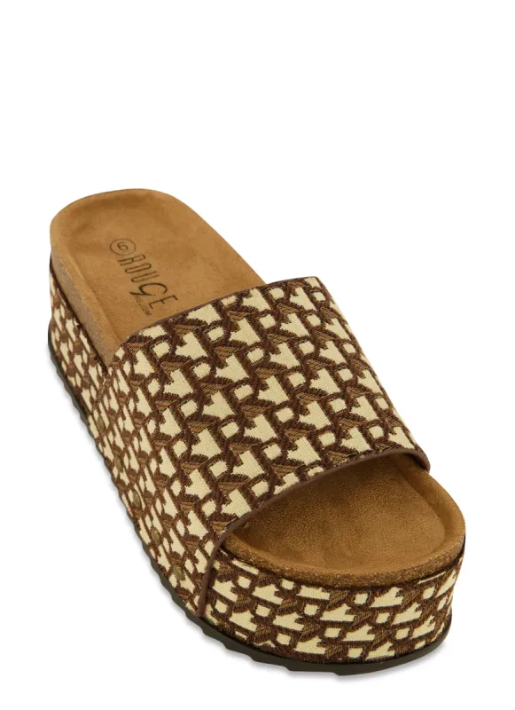Cork Footbed Platform Slide Sandals sold by Rainbow