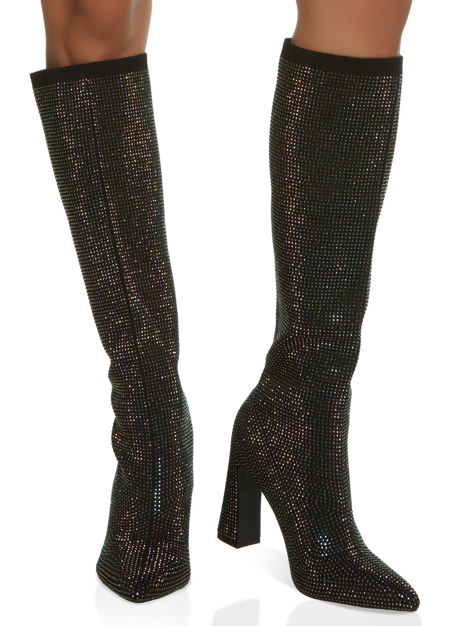 Rhinestone Studded Pointed Toe Tall Boots sold by Rainbow product image thumbnail 2