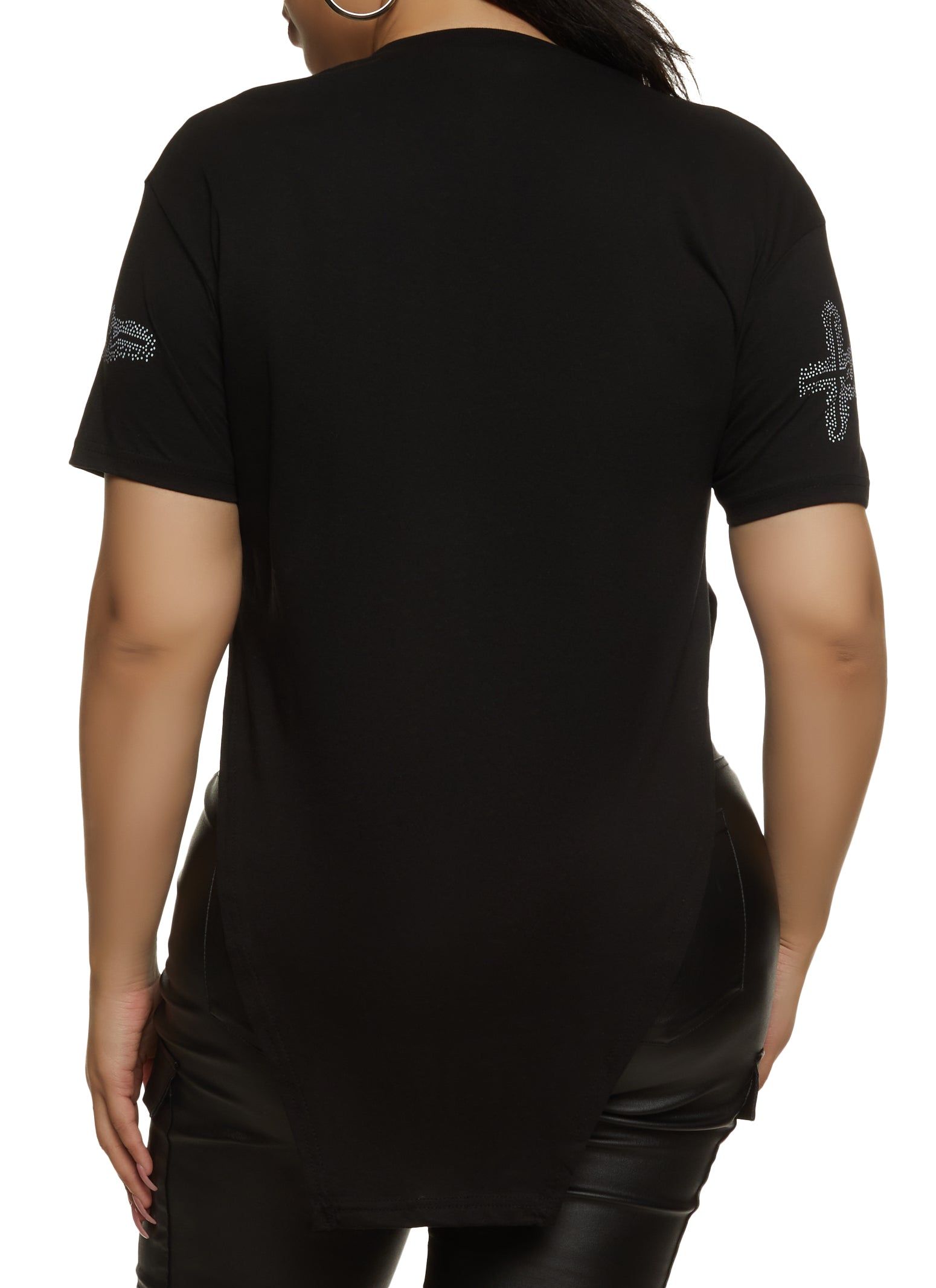 Plus Size Faith Rhinestone Tunic Tee sold by Rainbow product image thumbnail 2