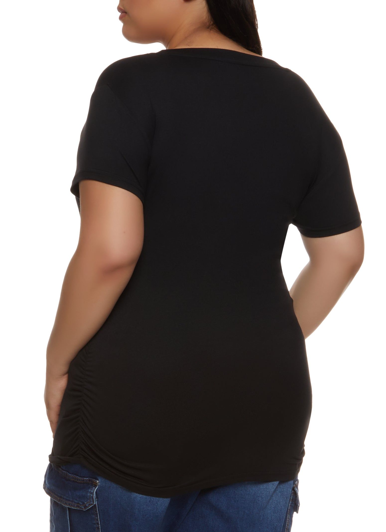 Plus Size God Made Me Perfect Embossed Foil Graphic Tee sold by Rainbow product image thumbnail 2