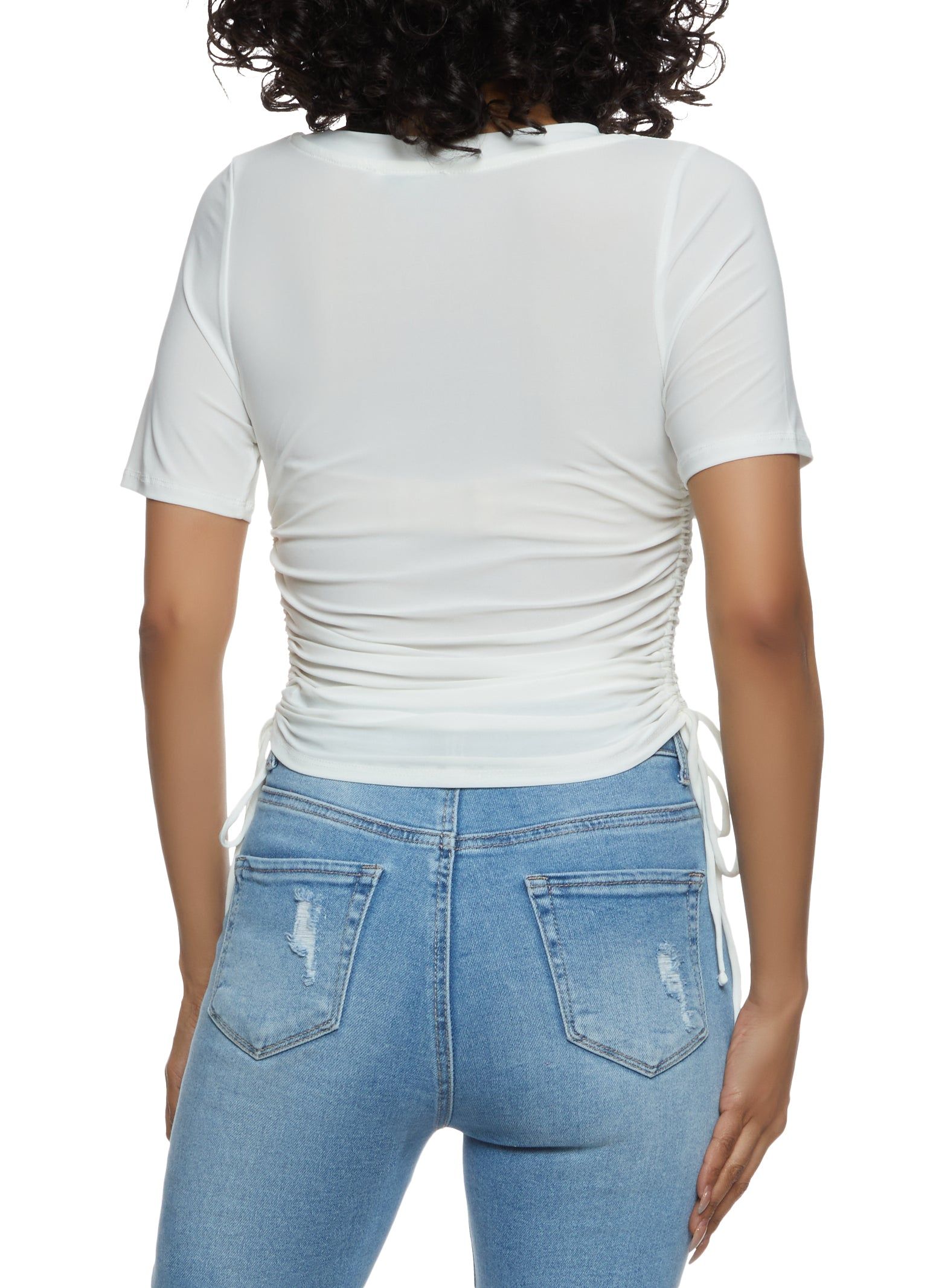 Ruched Side Short Sleeve Tee sold by Rainbow product image thumbnail 2