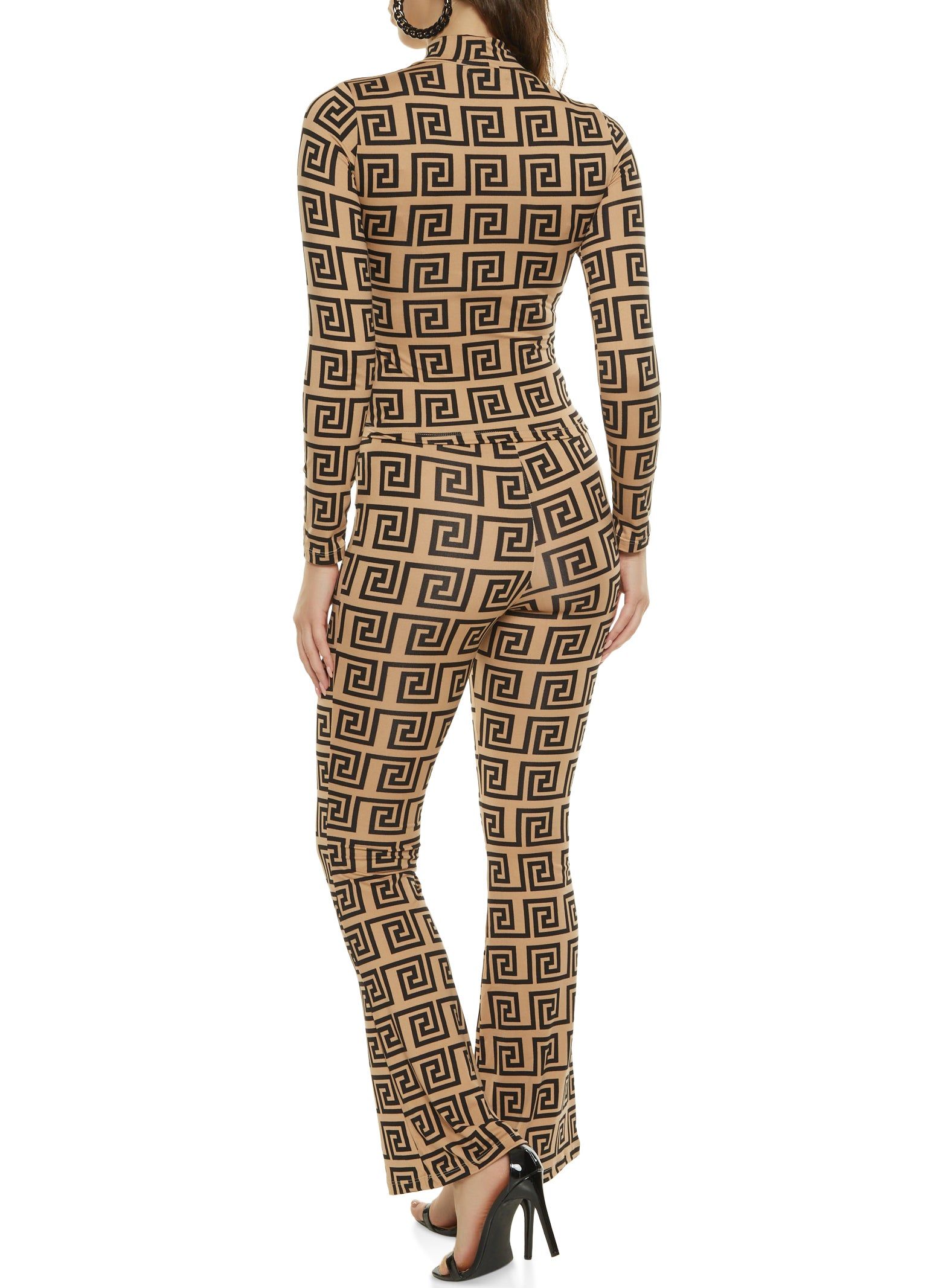 Greek Key Print Mock Neck Top and Pants Set sold by Rainbow product image thumbnail 2