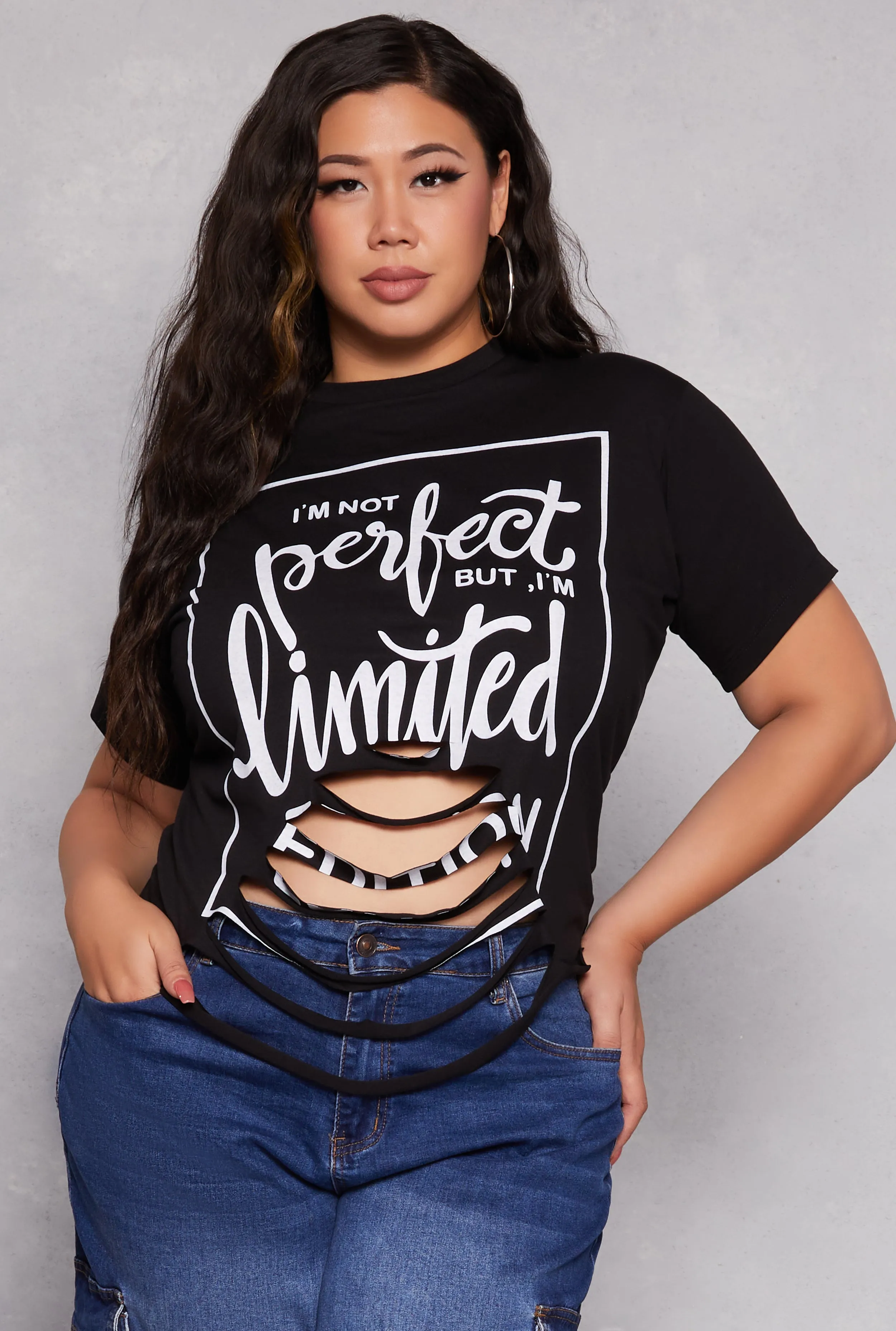 Plus Size Not Perfect But Im Limited Edition Graphic Tee sold by Rainbow