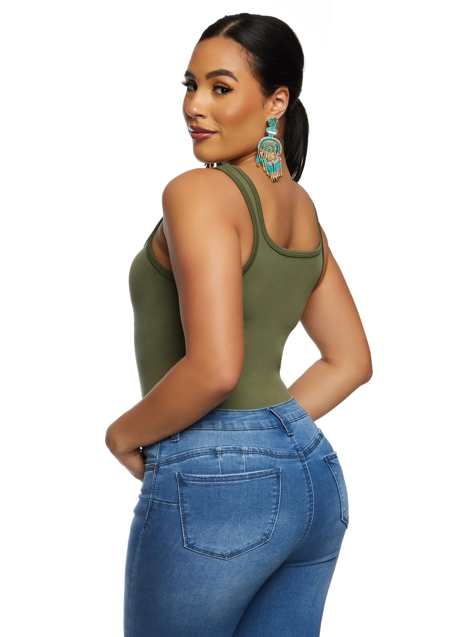 Basic Square Neck Tank Bodysuit sold by Rainbow product image thumbnail 3