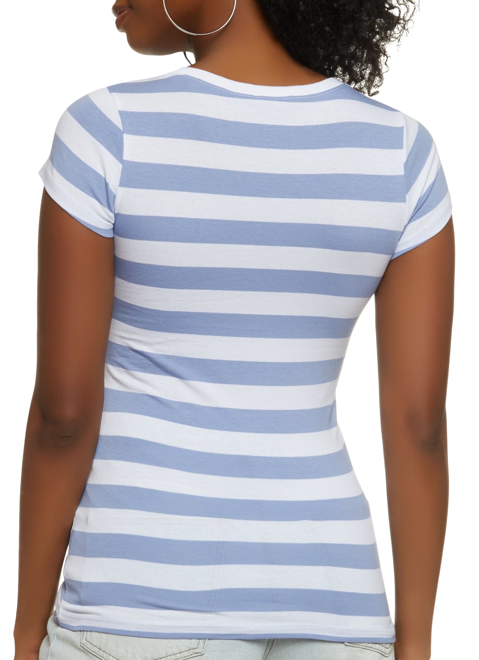 Striped Crew Neck Tee sold by Rainbow product image thumbnail 2