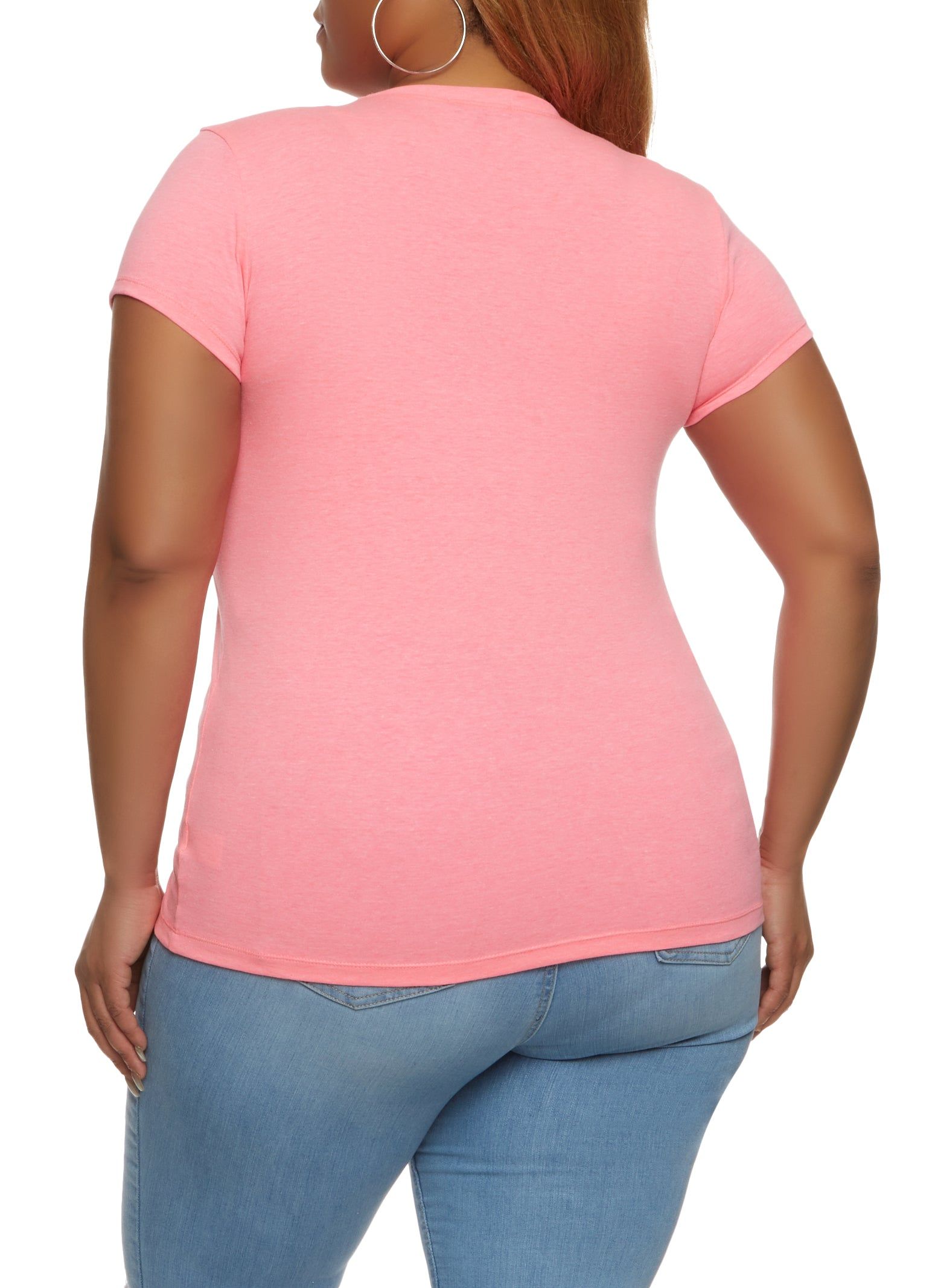 Plus Size Basic Short Sleeve Crew Neck Tee sold by Rainbow product image thumbnail 2