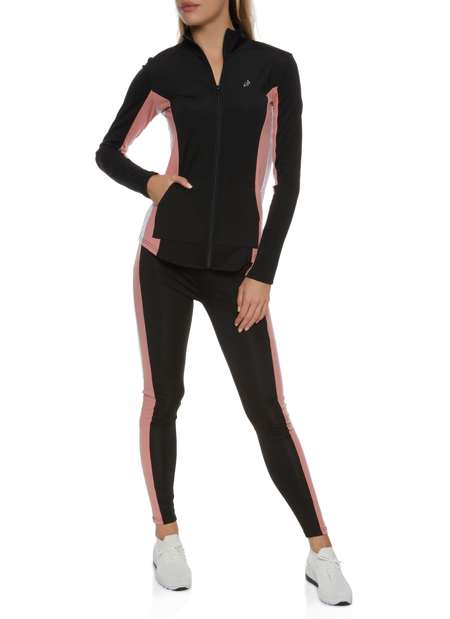 Color Block Mock Neck Active Track Jacket sold by Rainbow product image thumbnail 2