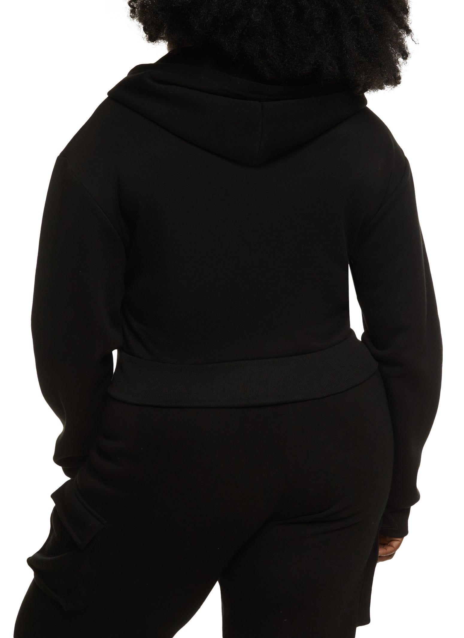 Plus Size Cargo Pocket Cropped Hoodie sold by Rainbow product image thumbnail 3