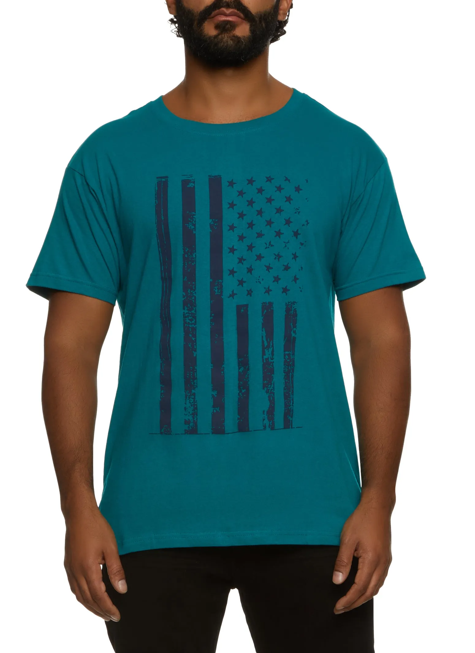 Mens American Flag Graphic T Shirt sold by Rainbow