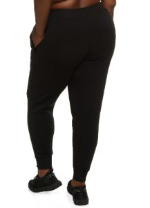 Plus Size Solid Drawstring Fleece Joggers sold by Rainbow