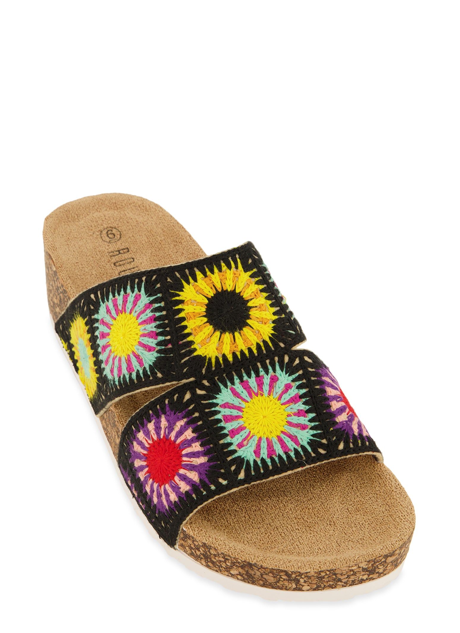 Crochet Footbed Slide Sandals sold by Rainbow