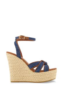Twist Knot Espadrille Platform Wedge Sandals sold by Rainbow
