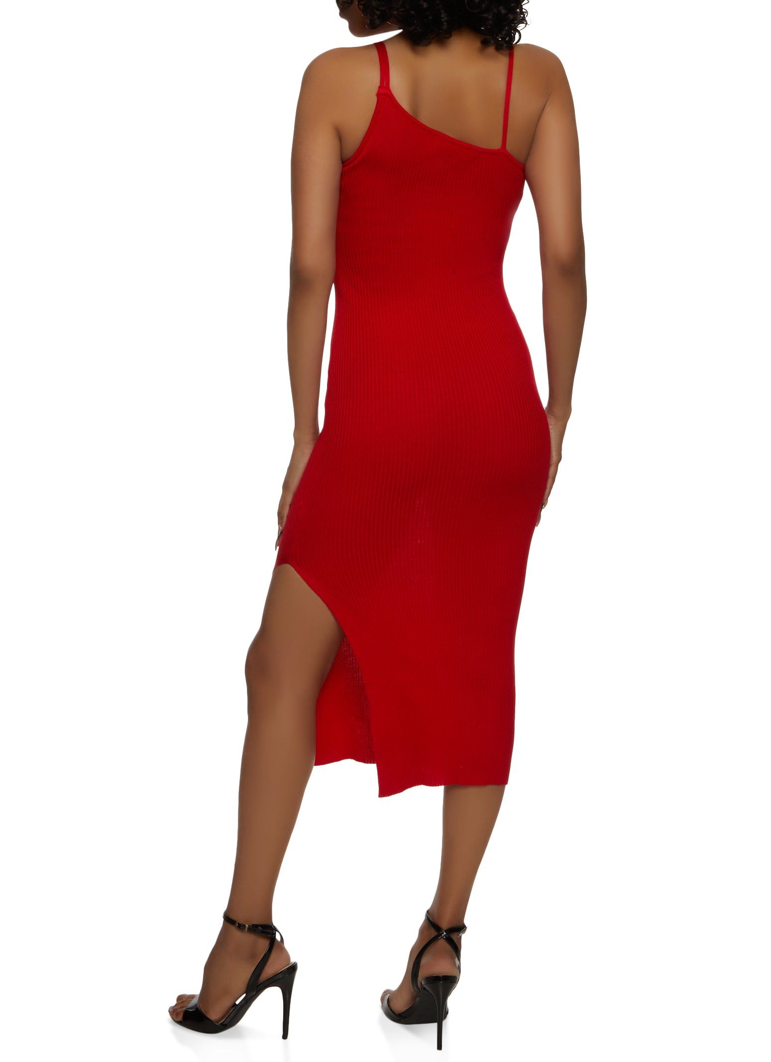 Ribbed Rose Detail Side Slit Sweater Dress sold by Rainbow product image thumbnail 3