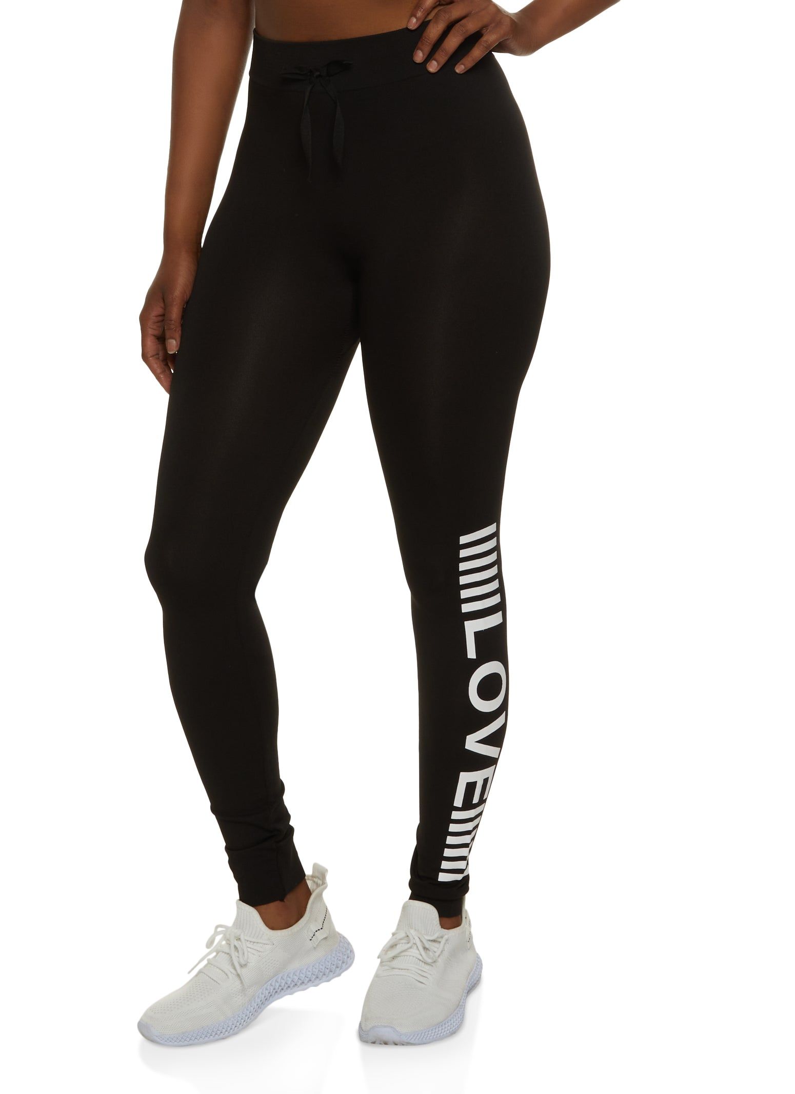 Love Side Graphic Drawstring Detail Leggings sold by Rainbow product image thumbnail 2