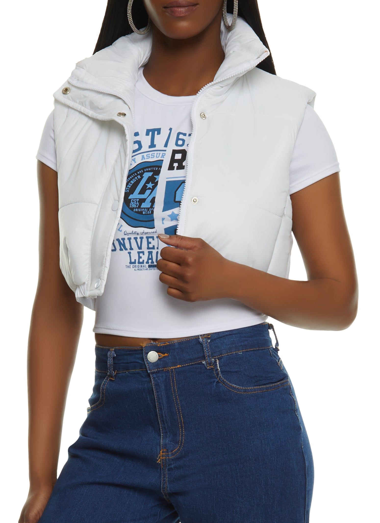 Cropped Puffer Vest sold by Rainbow